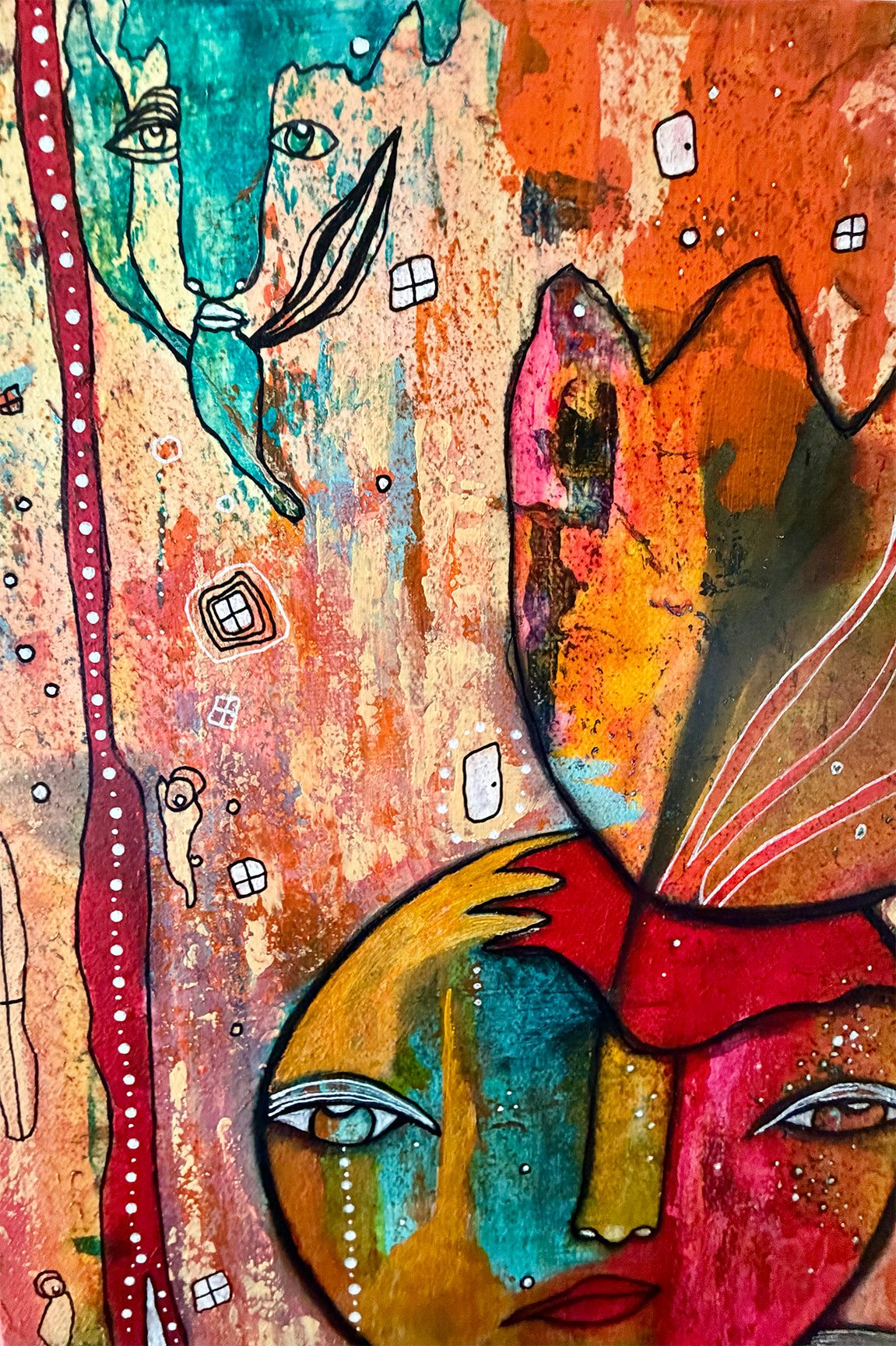 AVAILABLE at SOFT WATER GALLERY- Fine Art on Canvas 'Growing in ways you can't yet see'