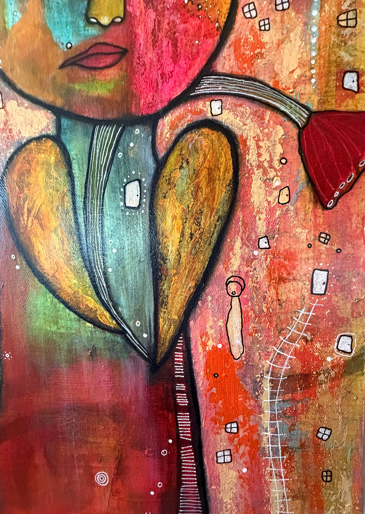 AVAILABLE at SOFT WATER GALLERY- Fine Art on Canvas 'Growing in ways you can't yet see'