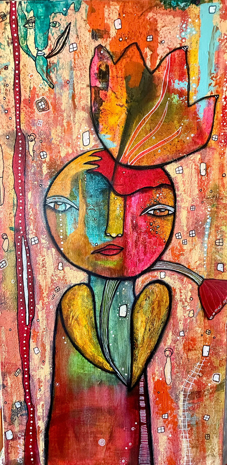 AVAILABLE at SOFT WATER GALLERY- Fine Art on Canvas 'Growing in ways you can't yet see'
