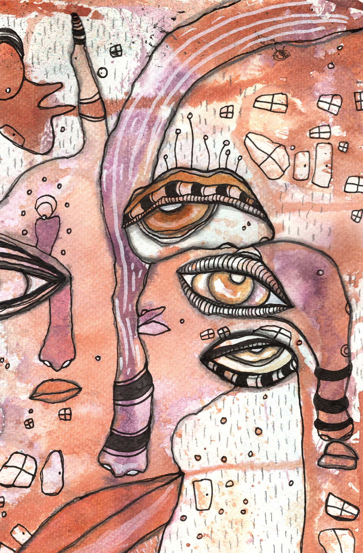 &quot;Have a heart&quot; Original Mixed Media art on Watercolor Paper