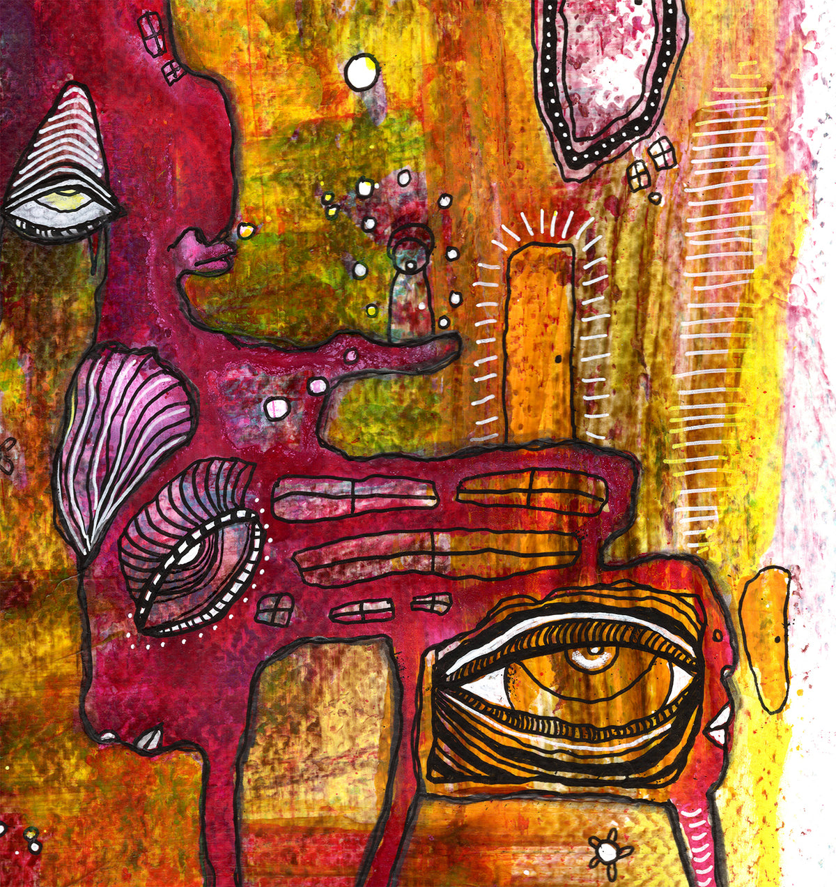 &quot;Here to stay&quot; Original Mixed Media art on Watercolor Paper