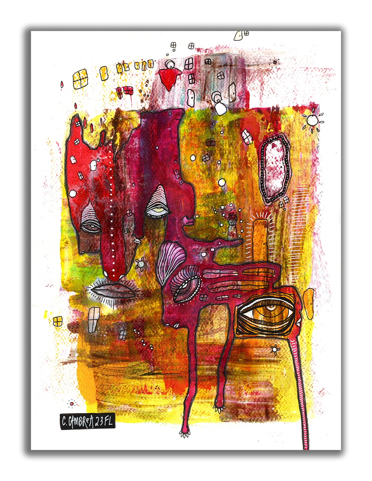 "Here to stay" Original Mixed Media art on Watercolor Paper