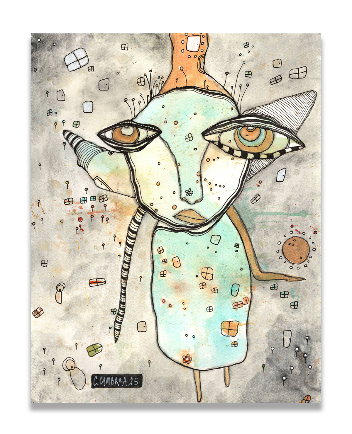 &quot;Here for You&quot; Original Mixed Media art on Watercolor Paper