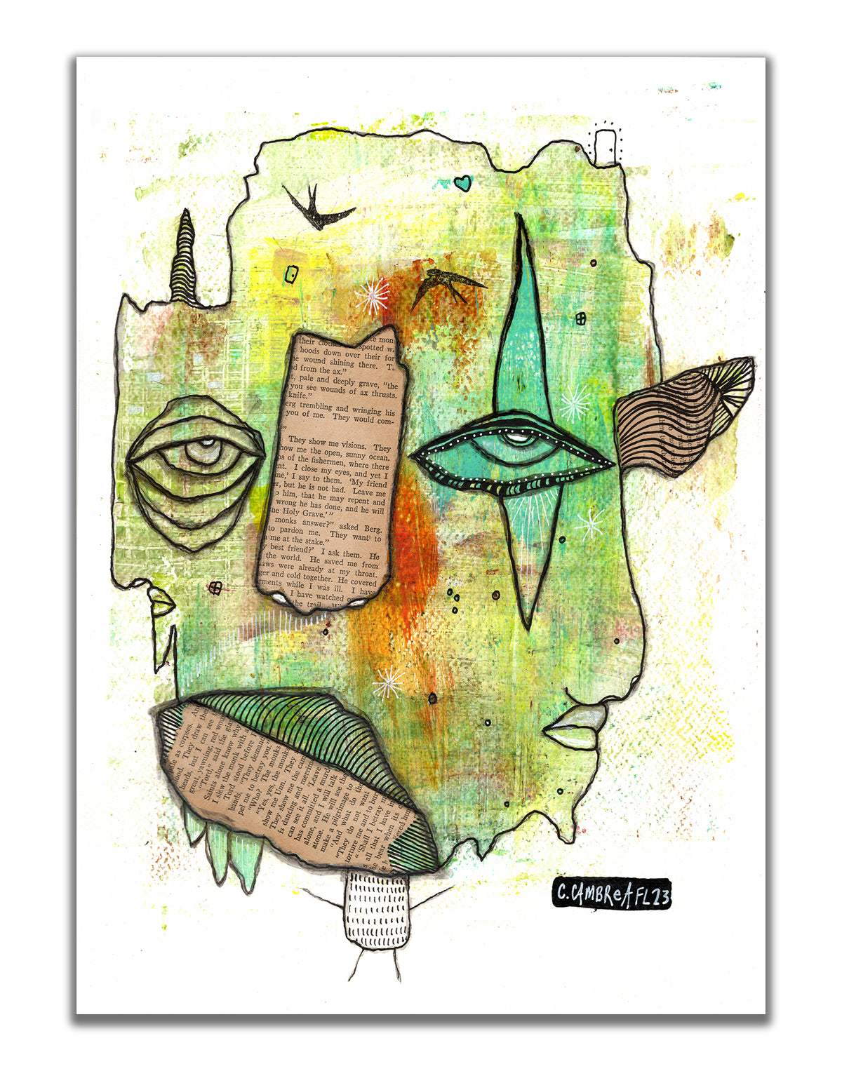 &quot;Hold Me Up&quot; Original Mixed Media art on Watercolor Paper