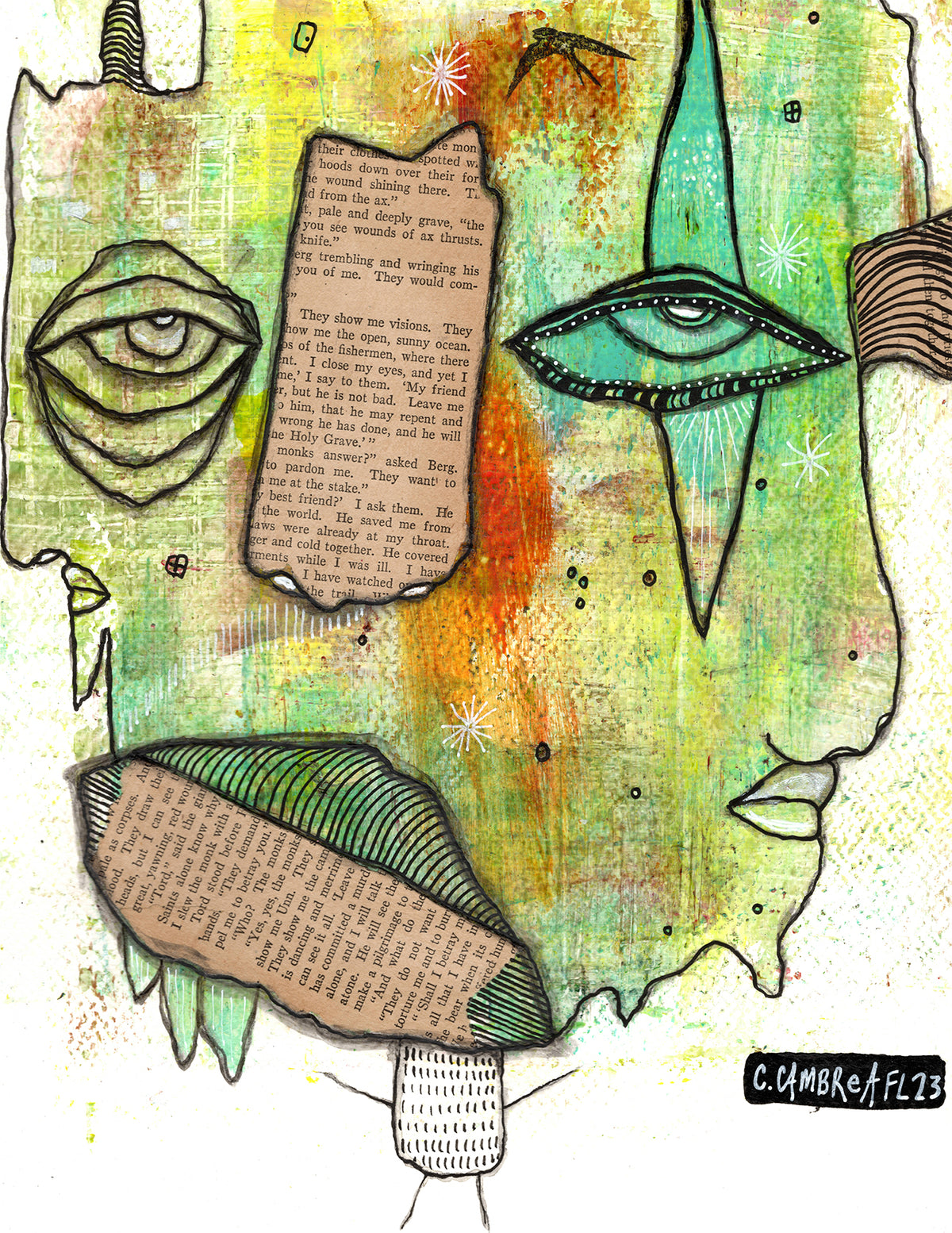 &quot;Hold Me Up&quot; Original Mixed Media art on Watercolor Paper