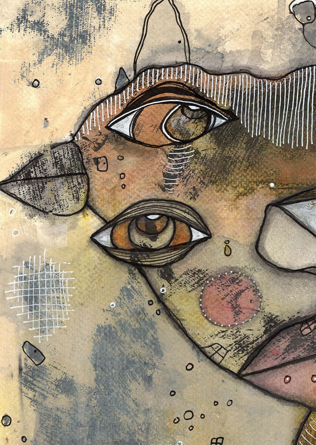 "Here for You" Original Mixed Media art on Watercolor Paper