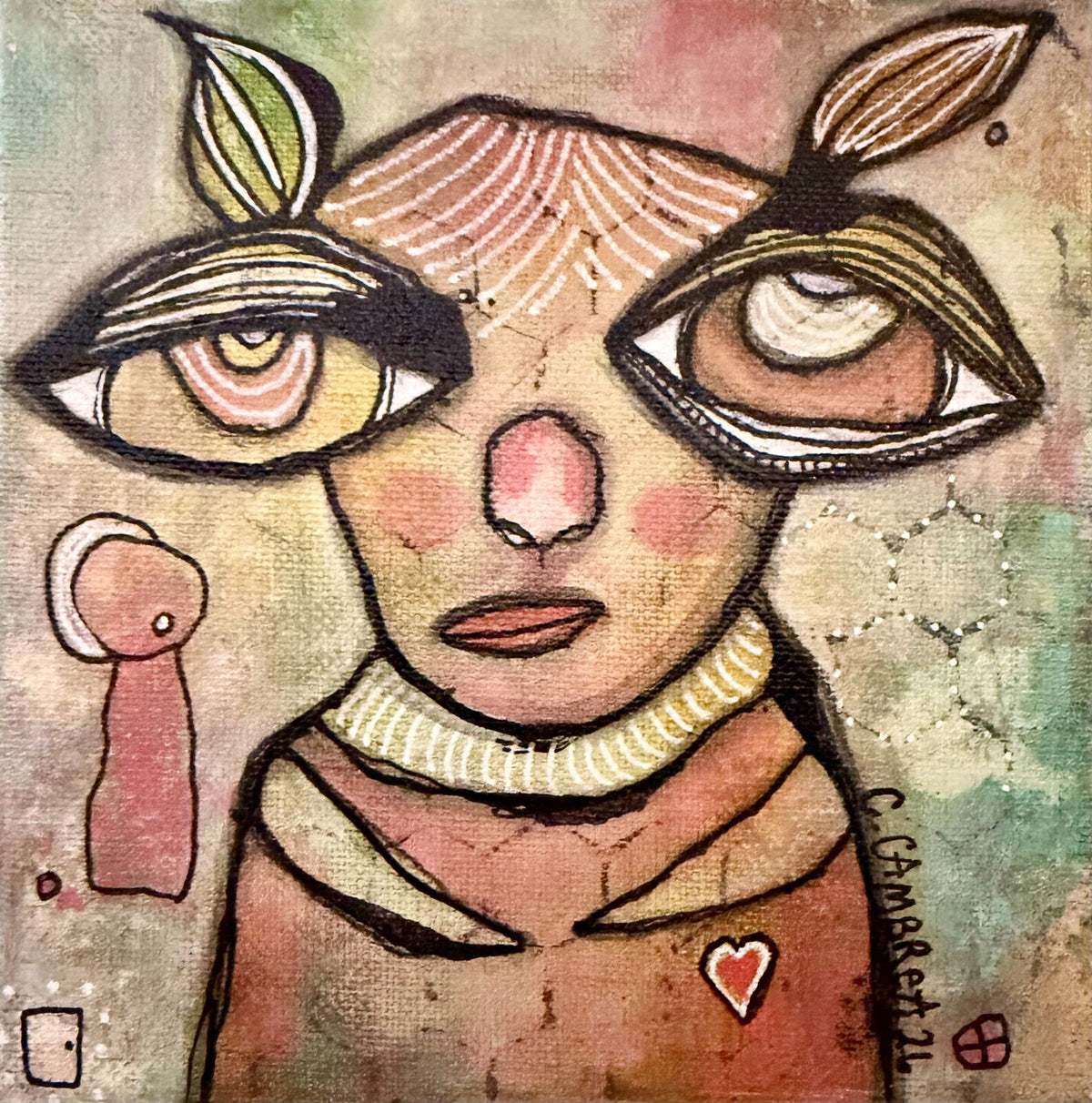 Remind Me - original mixed media painting on canvas by C. Cambrea