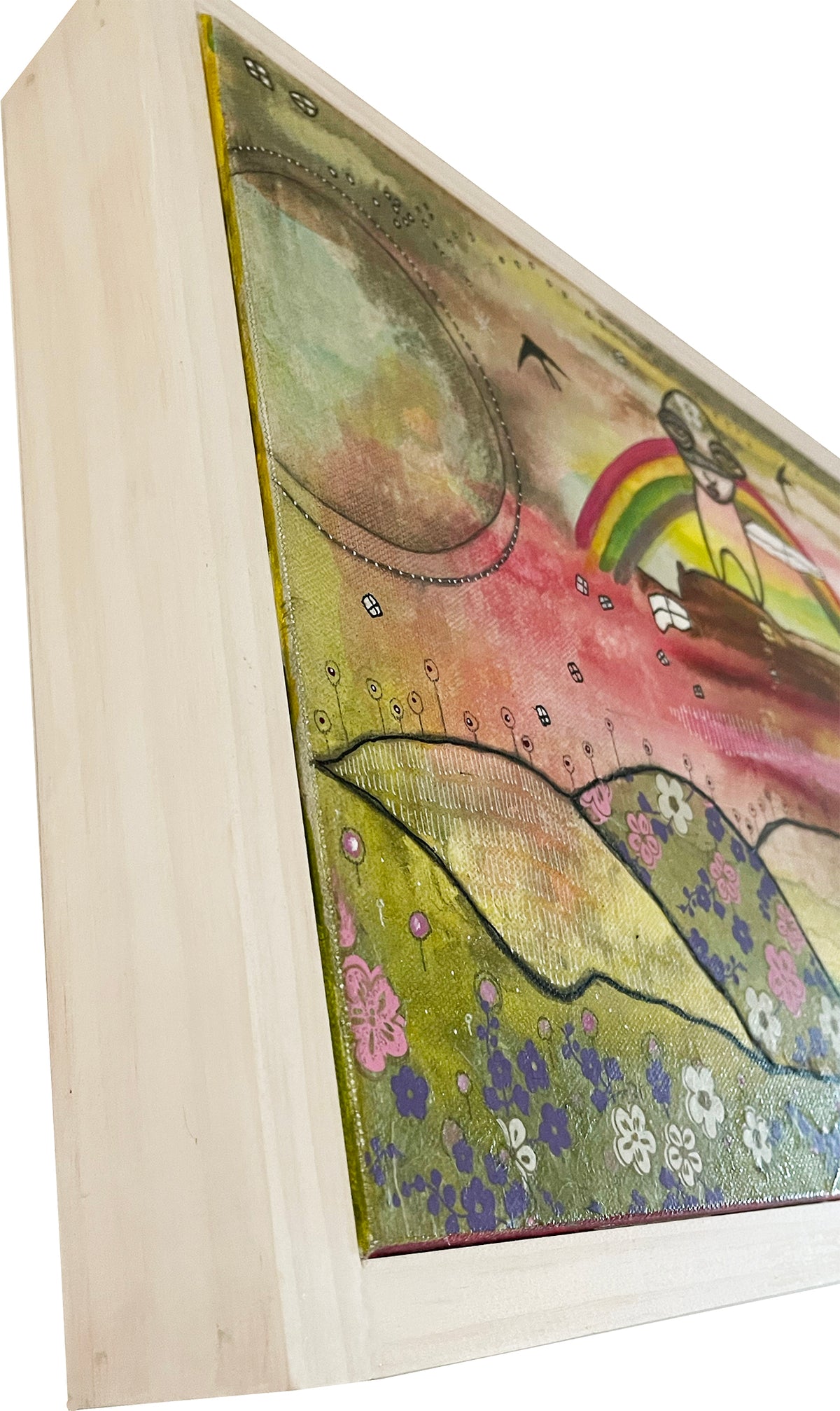 Original Fine Art  on canvas with wood frame  &#39;Inner Child&#39;