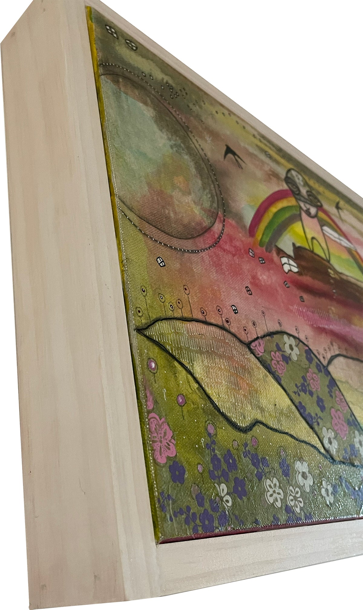 Original Fine Art  on canvas with wood frame  &#39;Inner Child&#39;