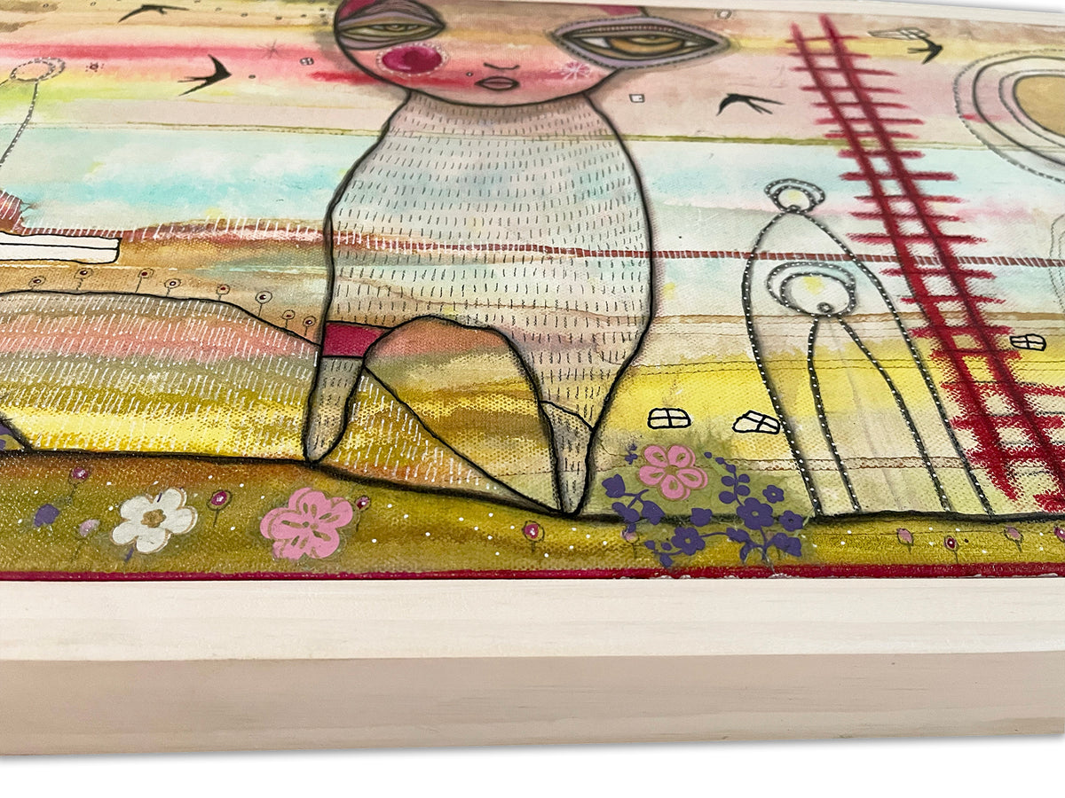 Original Fine Art  on canvas with wood frame  &#39;Inner Child&#39;