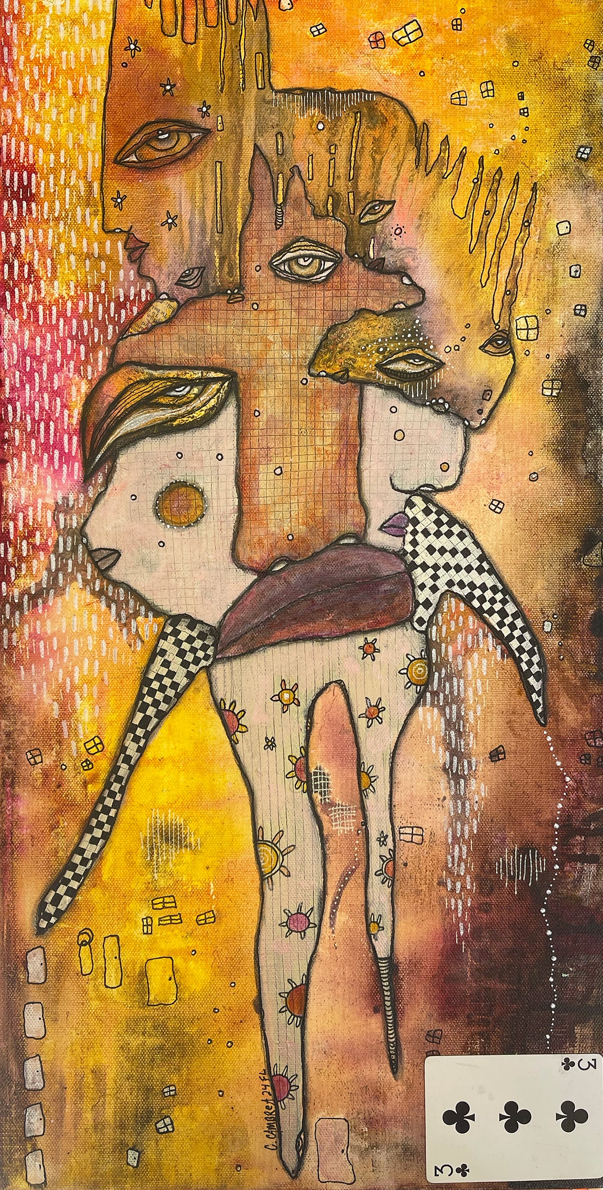 Original Mixed media Art &quot;Jester&quot;