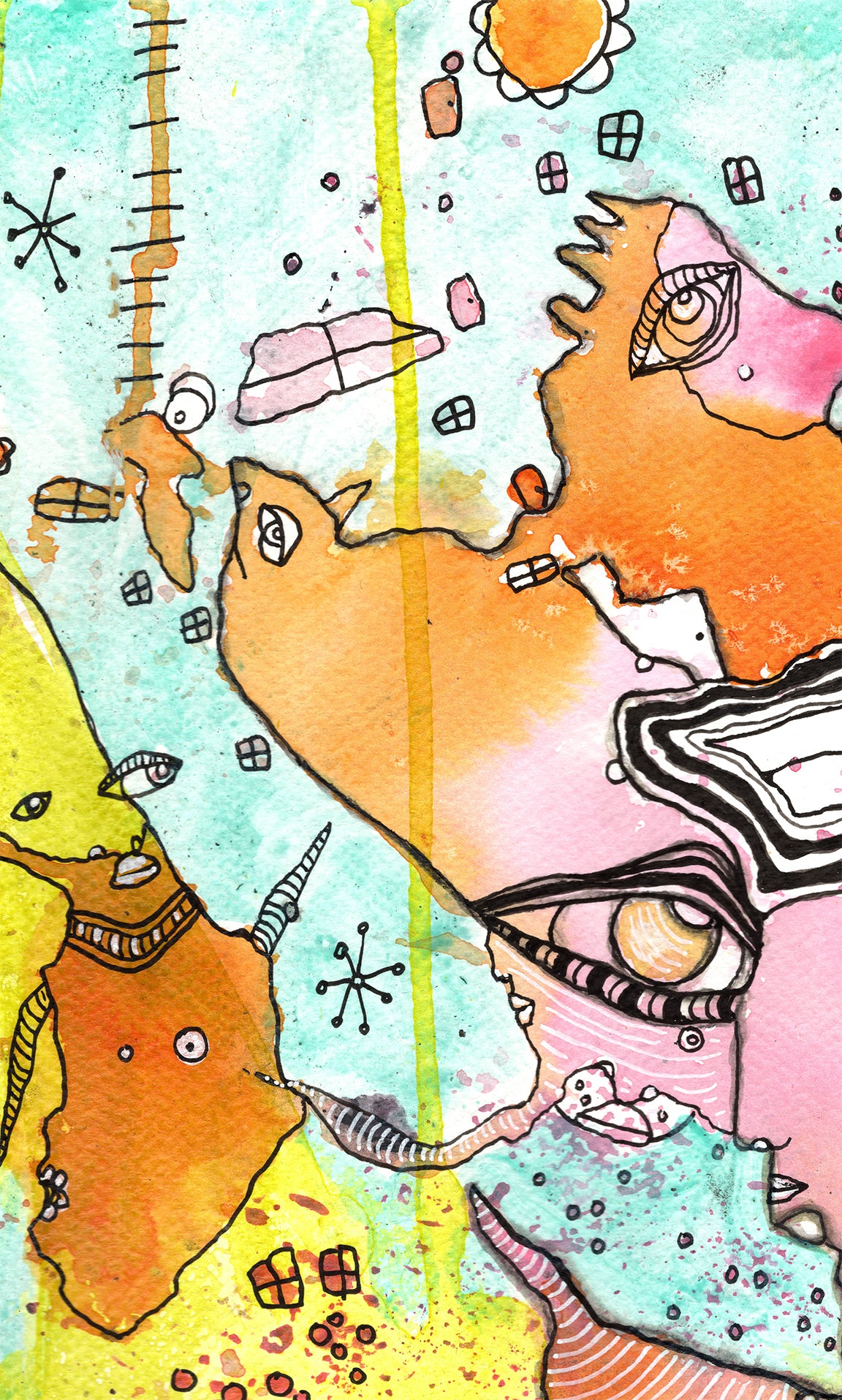 &quot;Just Fly Away&quot; Original Mixed Media art on Watercolor Paper