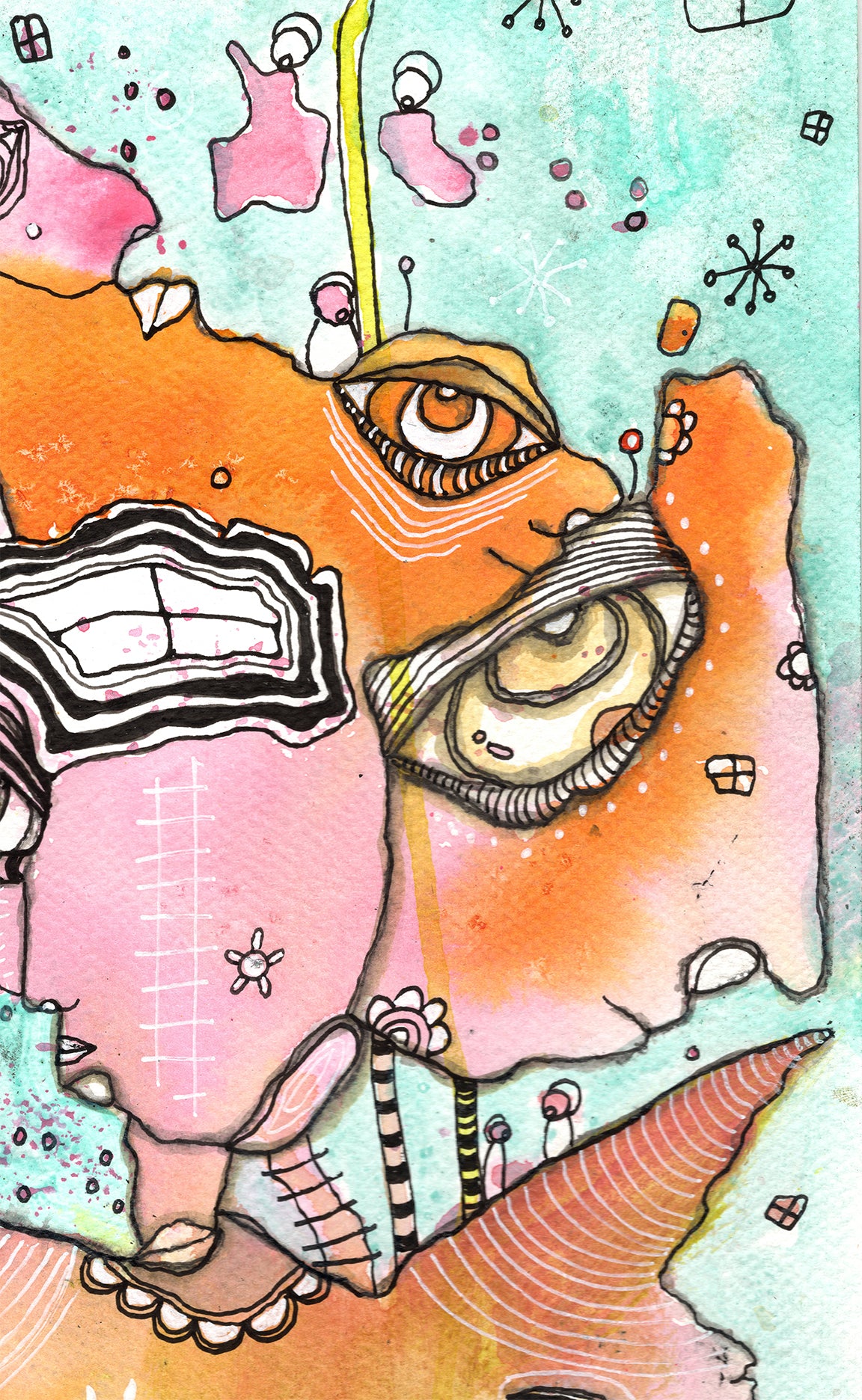 &quot;Just Fly Away&quot; Original Mixed Media art on Watercolor Paper