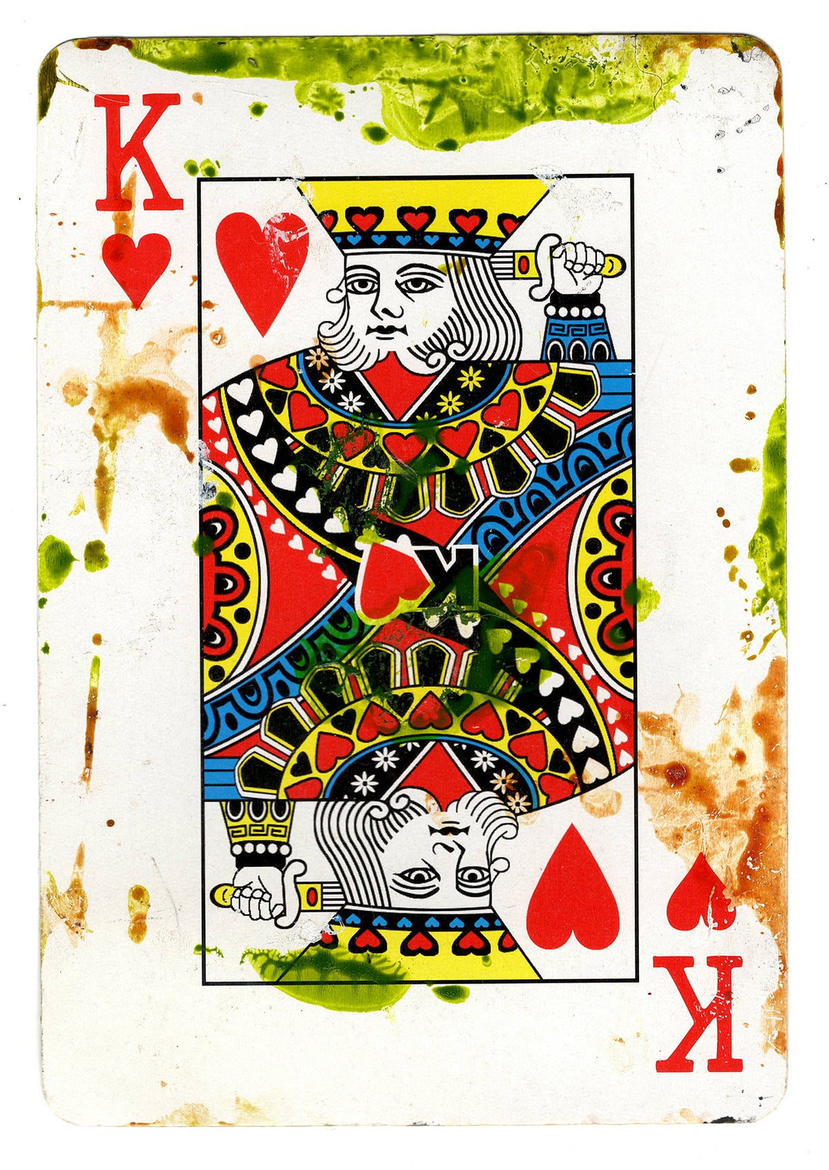 &quot;A King V2&quot; Original Mixed Media art on Playing Card