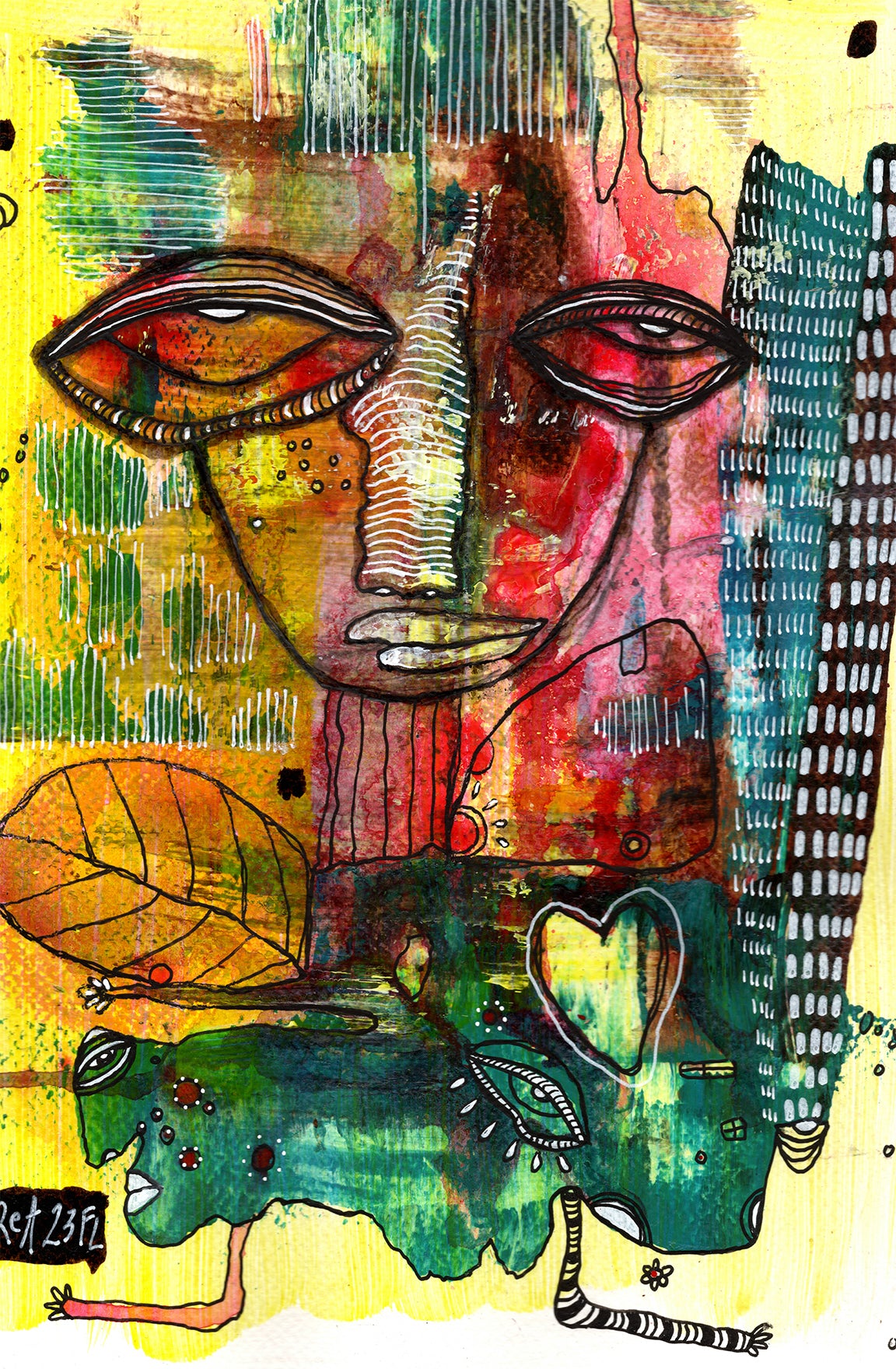 &quot;Lets Fly&quot; Original Mixed Media art on Watercolor Paper