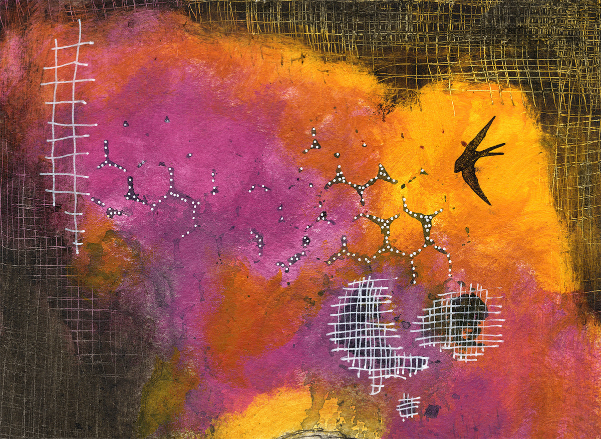 &quot;Let the light in&quot; Original Mixed Media art on Watercolor Paper