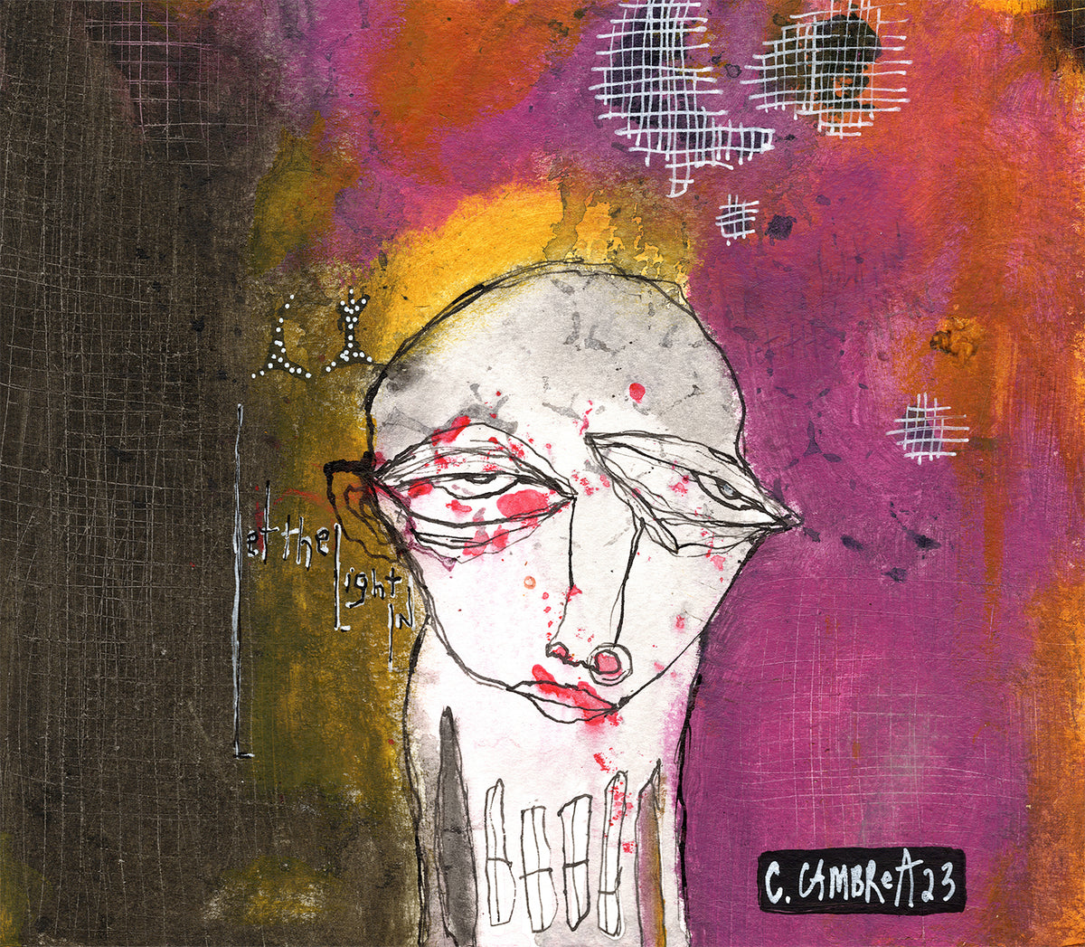 &quot;Let the light in&quot; Original Mixed Media art on Watercolor Paper