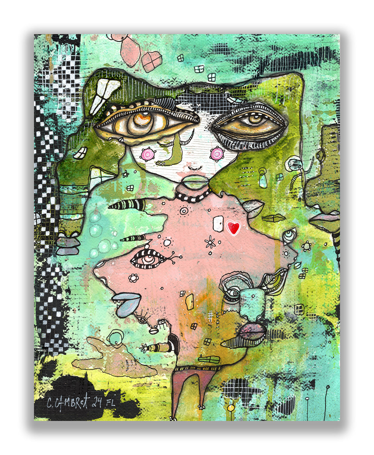 "MORE" Original Mixed Media art on Watercolor Paper — styled photo