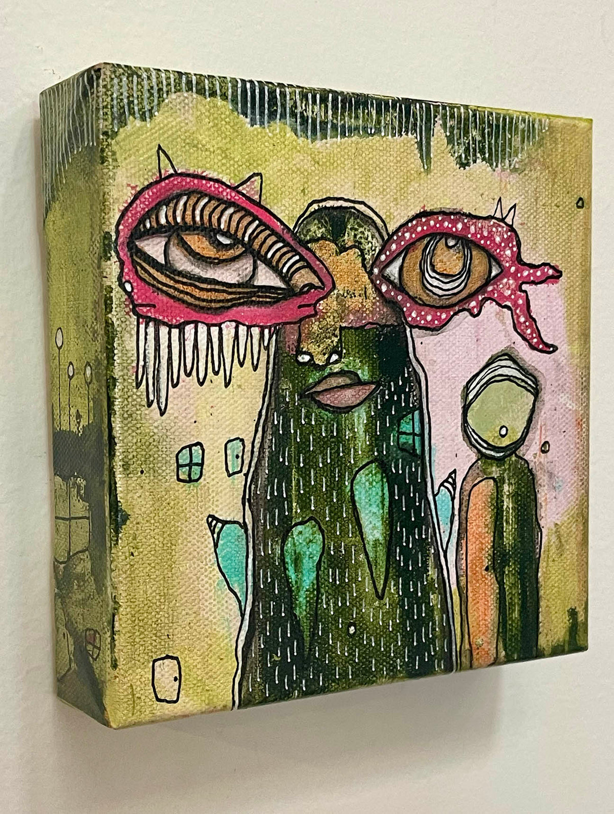 Original Fine Art on canvas &quot;My Green Friend&quot;