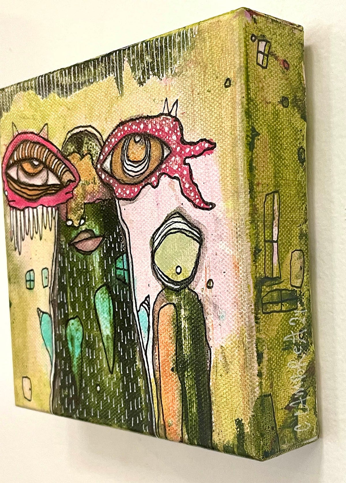Original Fine Art on canvas &quot;My Green Friend&quot;