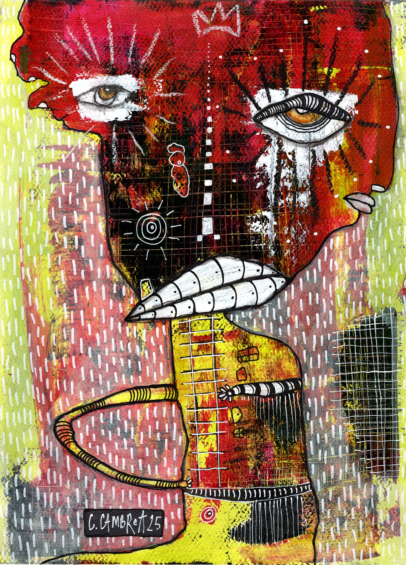 "Both King and Queen" Original Mixed Media art on Watercolor Paper