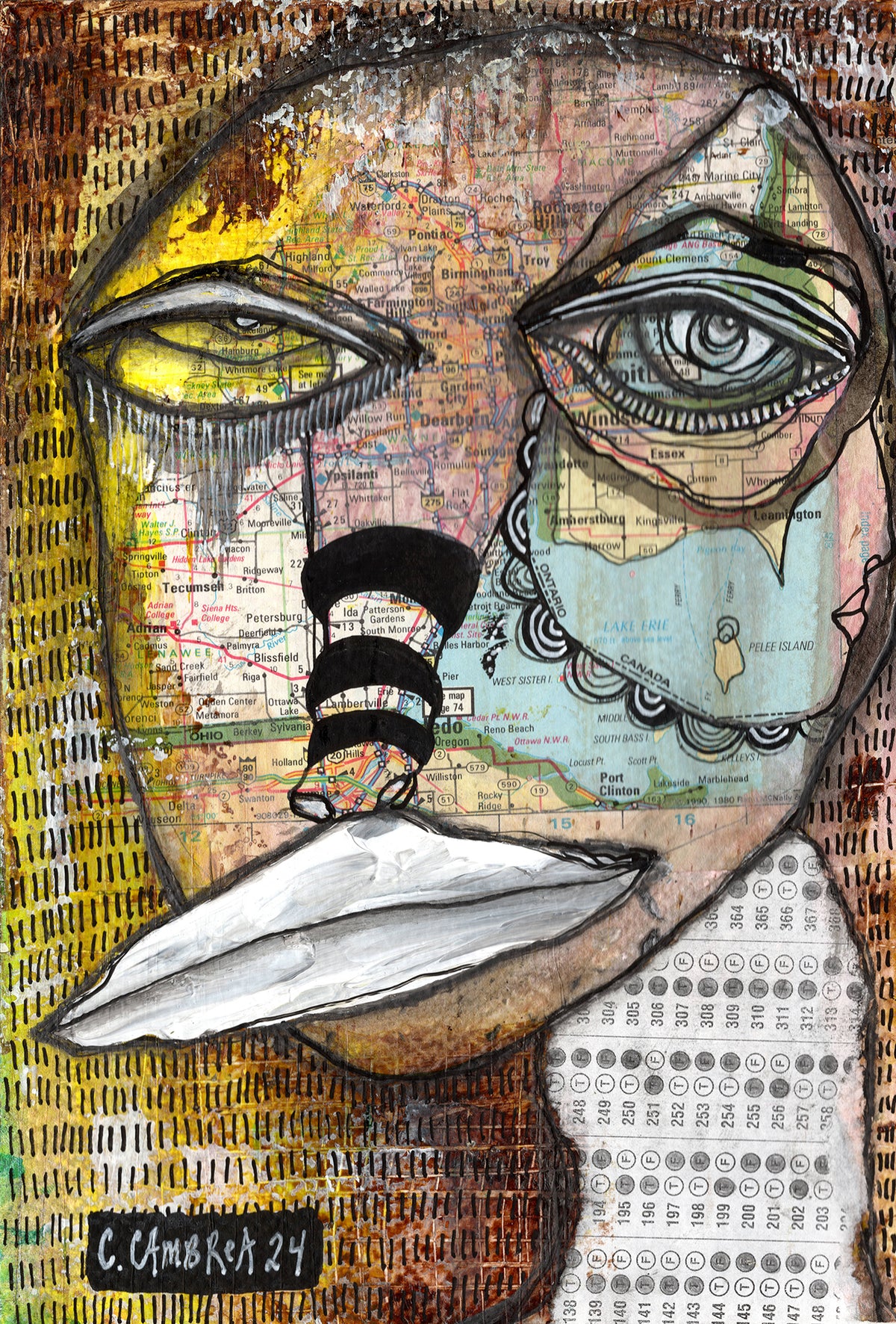 "Ride or Die" Original Mixed Media art on Watercolor Paper — C. Cambrea, Sincerely Joy