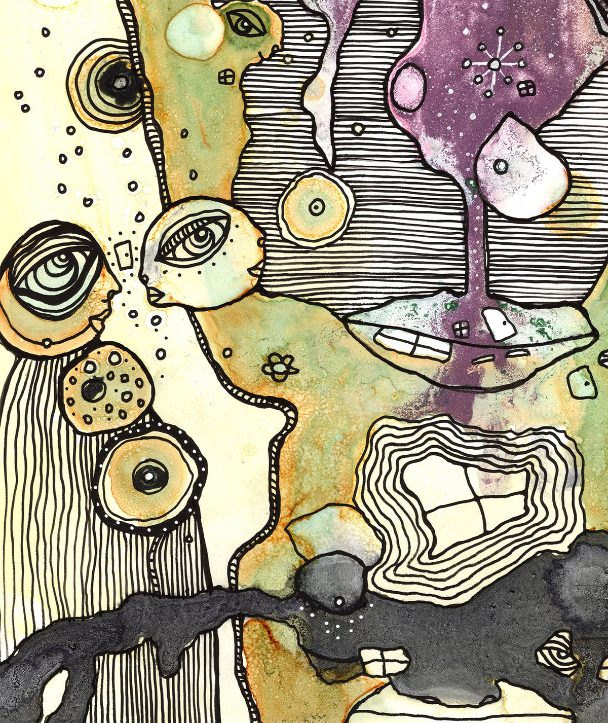 &quot;Reminiscing&quot; Original Mixed media Art Yupo Paper