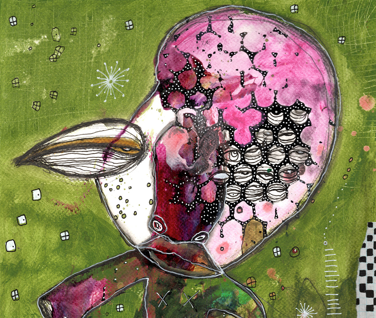 &quot;Lift Yourself&quot; Original Mixed Media Collage art on Watercolor Paper