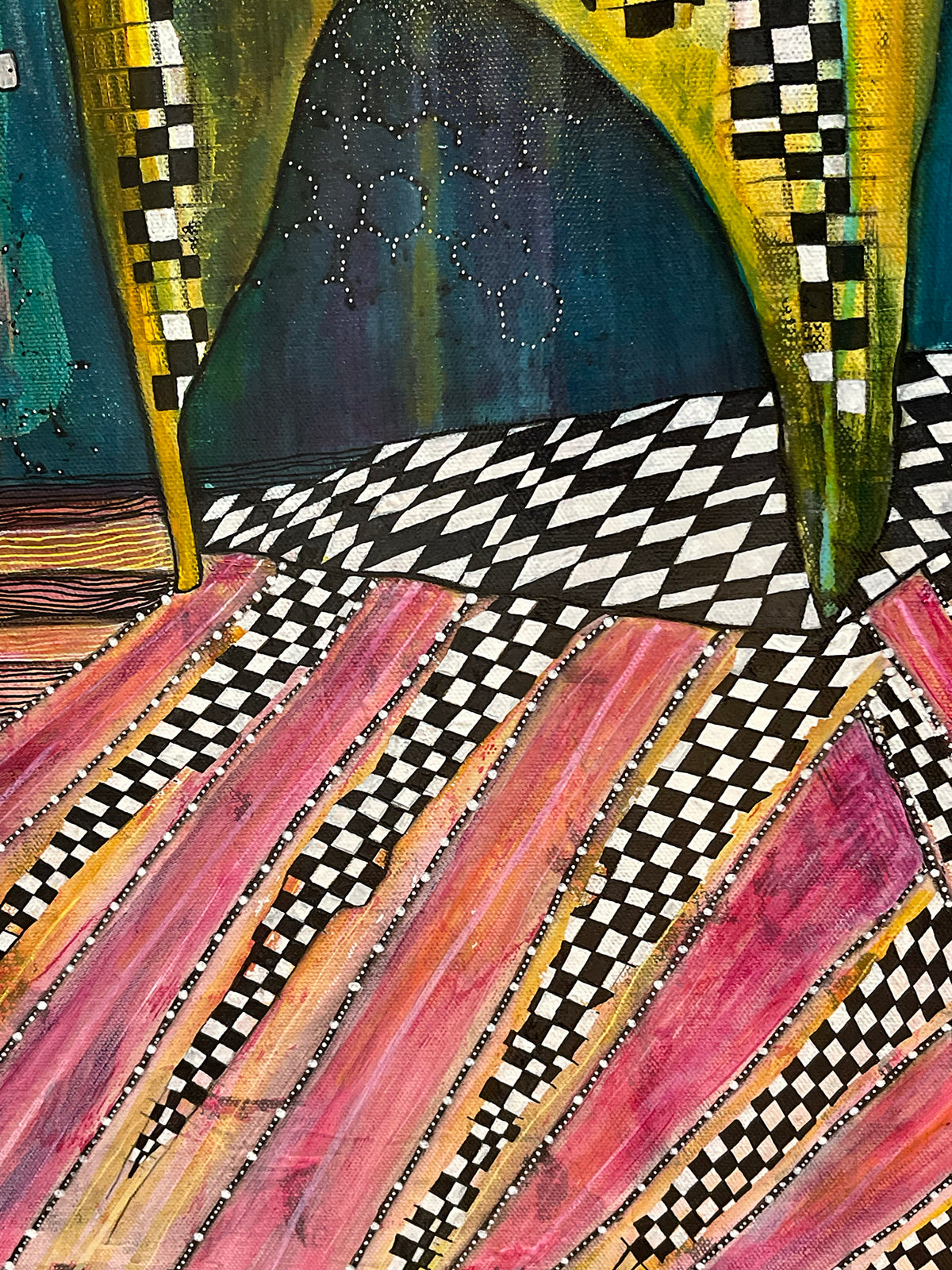 Original Fine Art on Canvas with jewels &#39;Shine Free&#39;