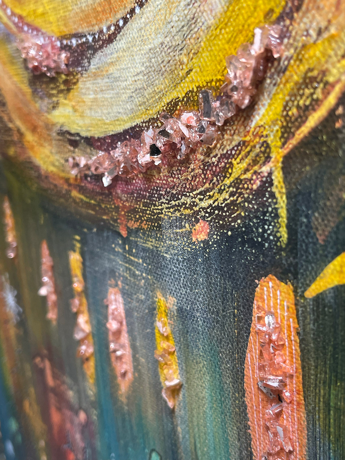 Original Fine Art on Canvas with jewels &#39;Shine Free&#39;