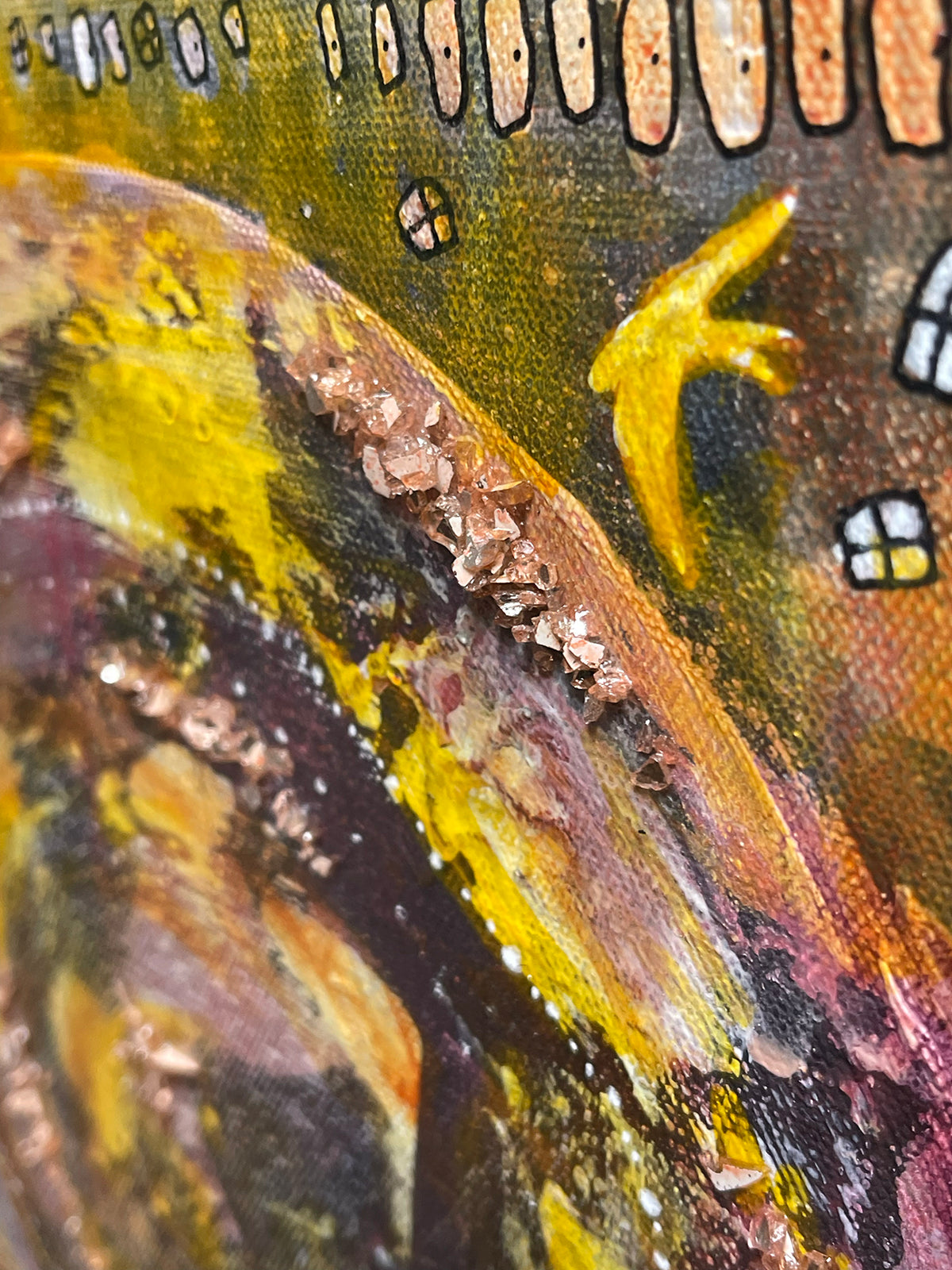 Original Fine Art on Canvas with jewels &#39;Shine Free&#39;