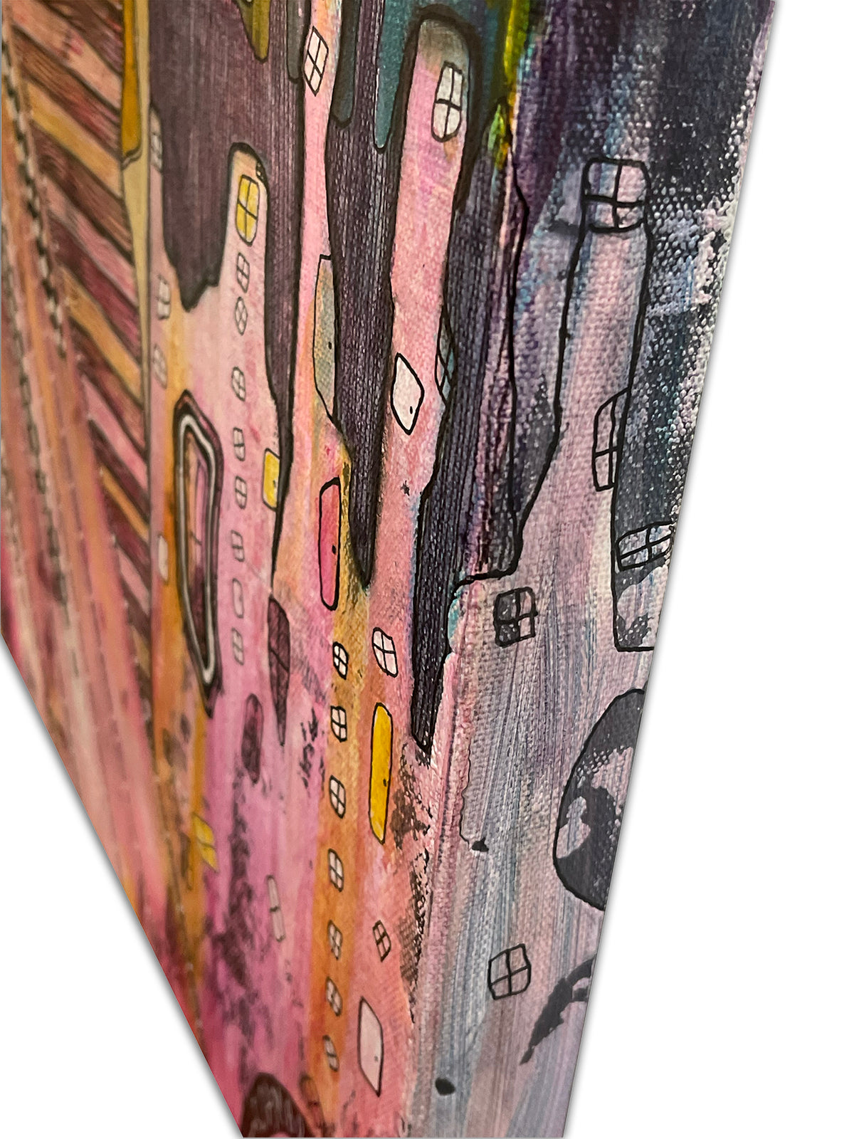 Original Fine Art on Canvas with jewels &#39;Shine Free&#39;