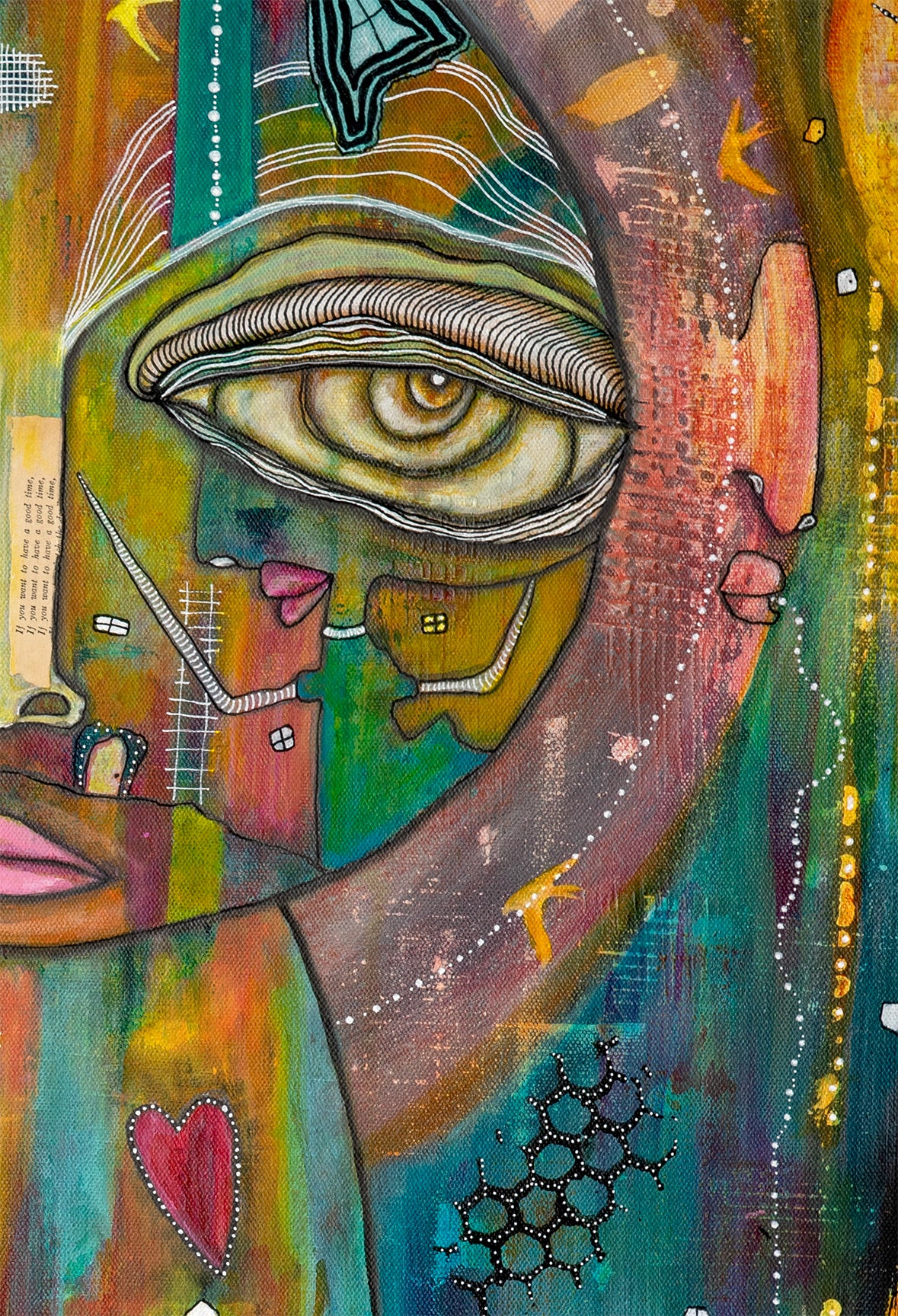 Original Fine Art on Canvas with jewels &#39;Shine Free&#39;