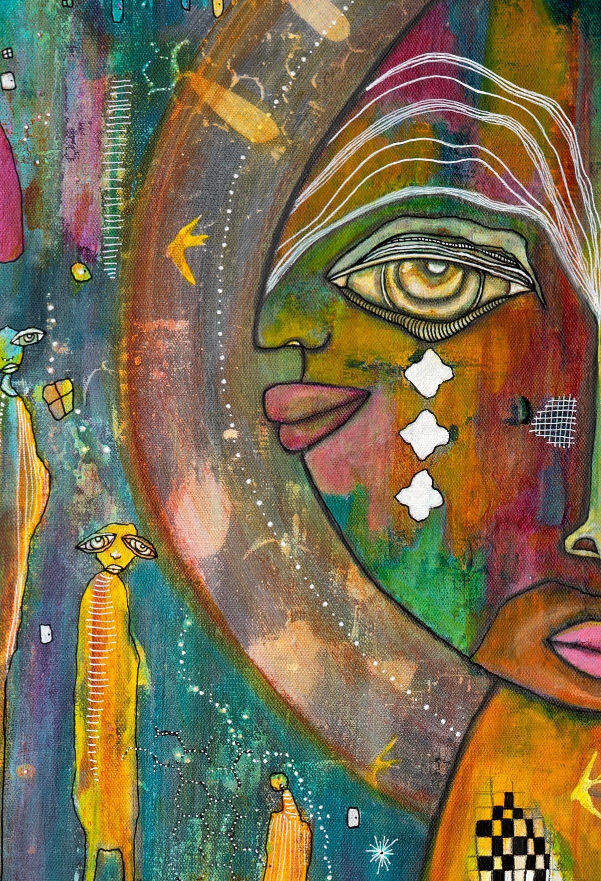 Original Fine Art on Canvas with jewels &#39;Shine Free&#39;