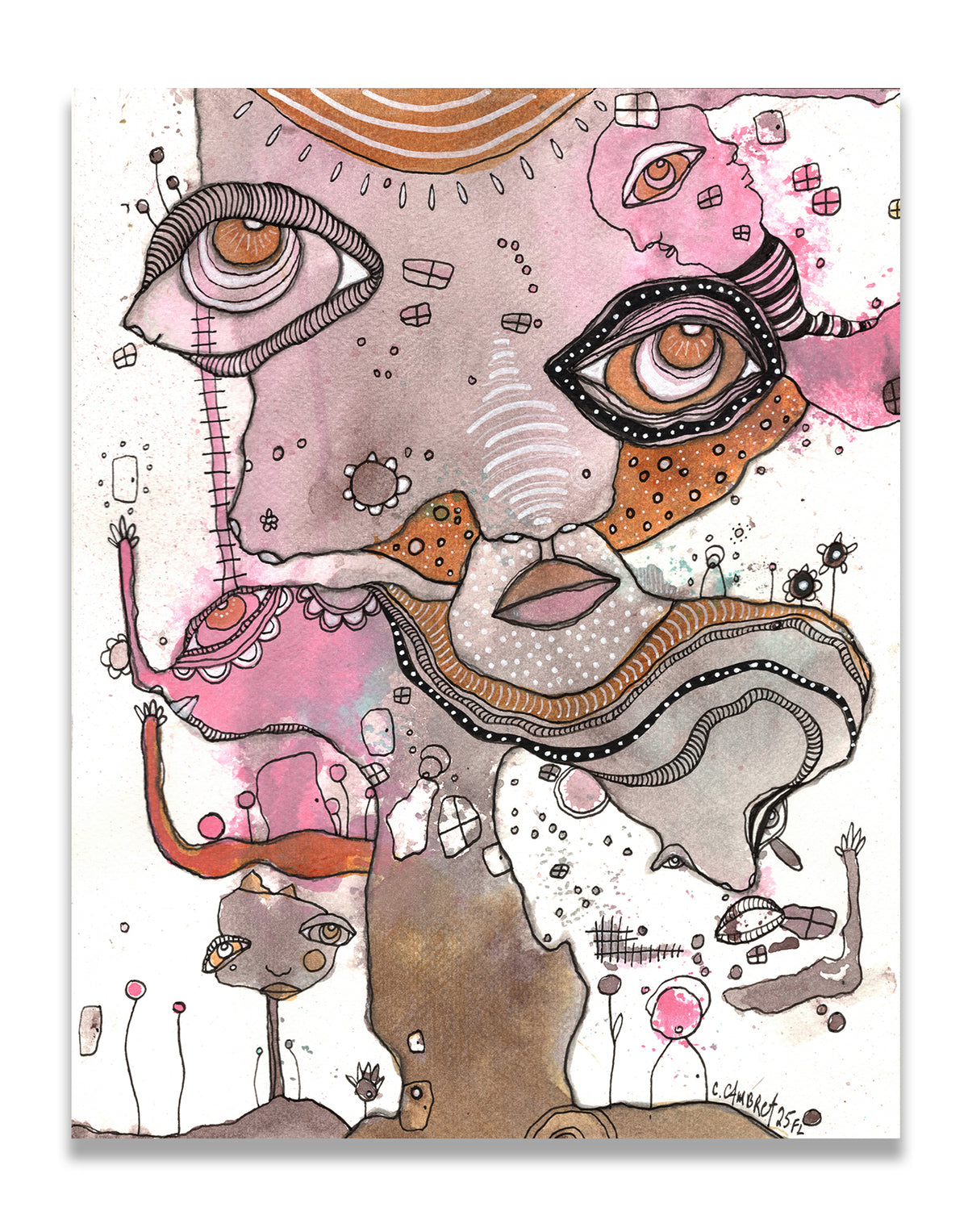 &quot;Shine on Me&quot; Original Mixed Media art on Watercolor Paper