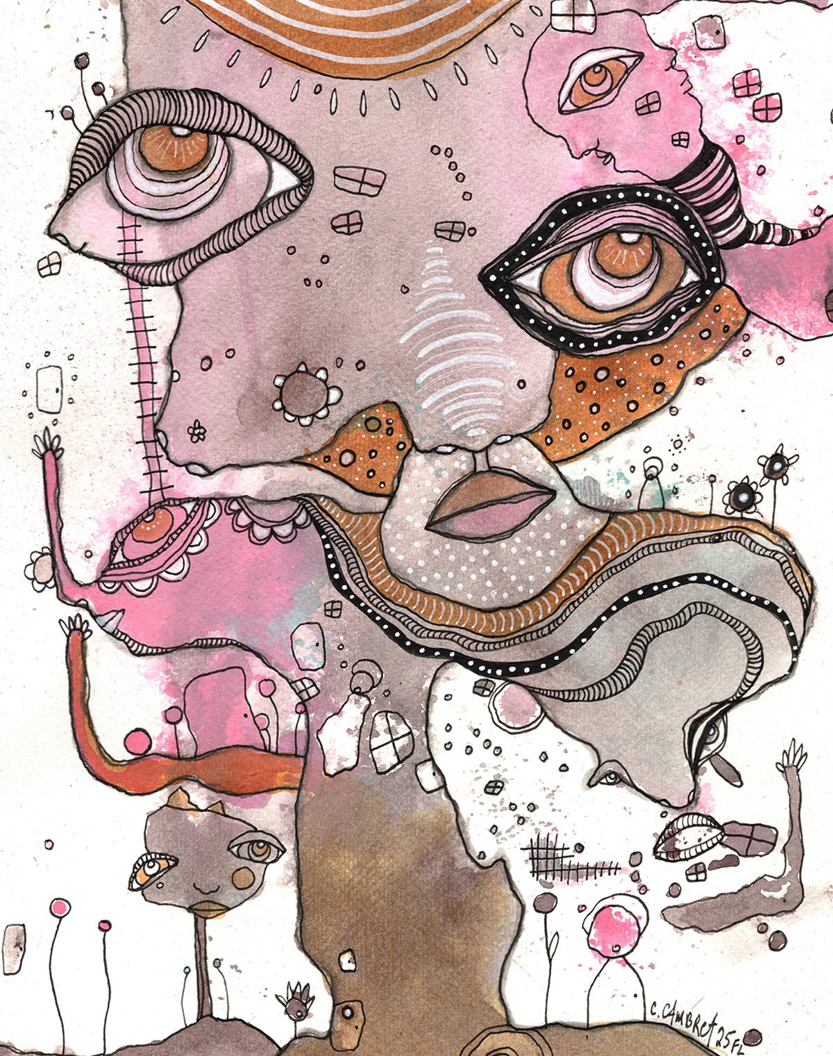 &quot;Shine on Me&quot; Original Mixed Media art on Watercolor Paper