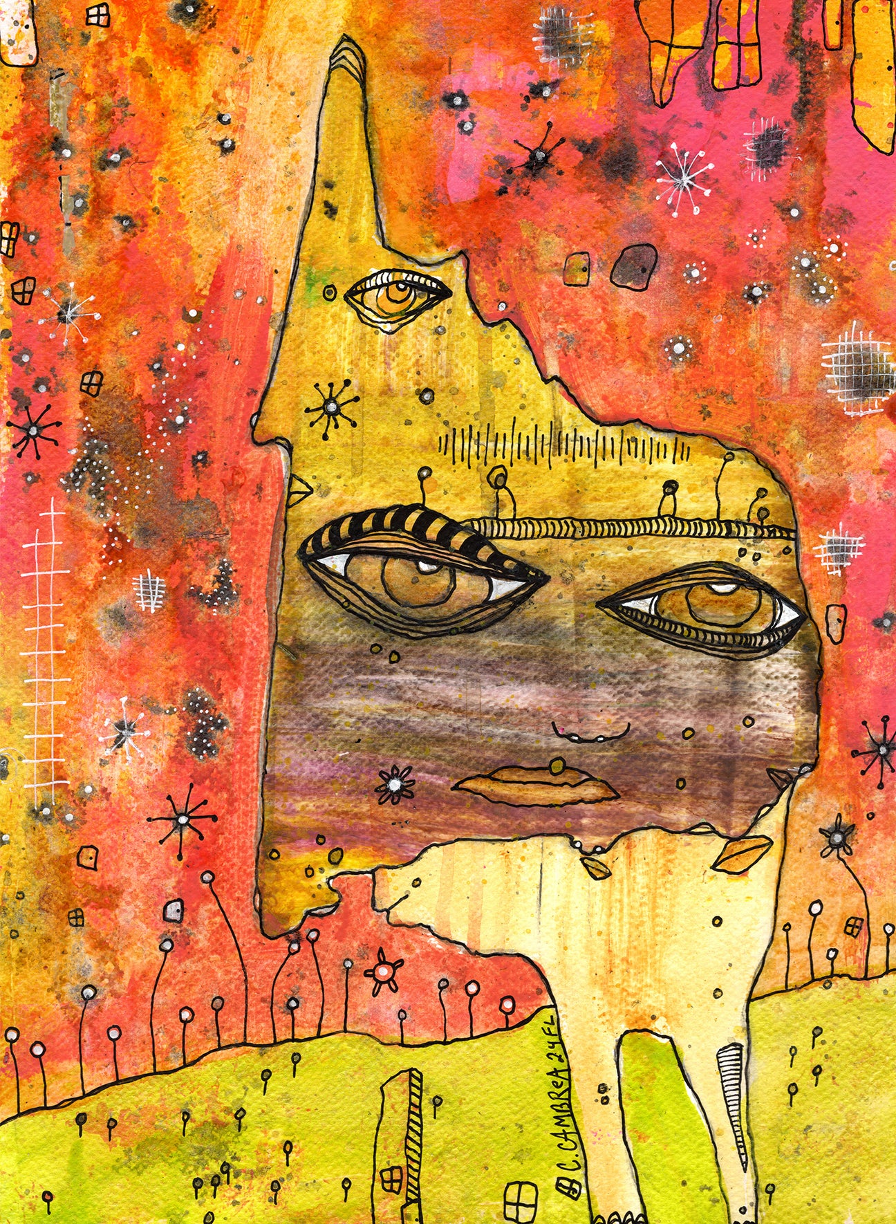 "Standing Tall" Original art on watercolor paper