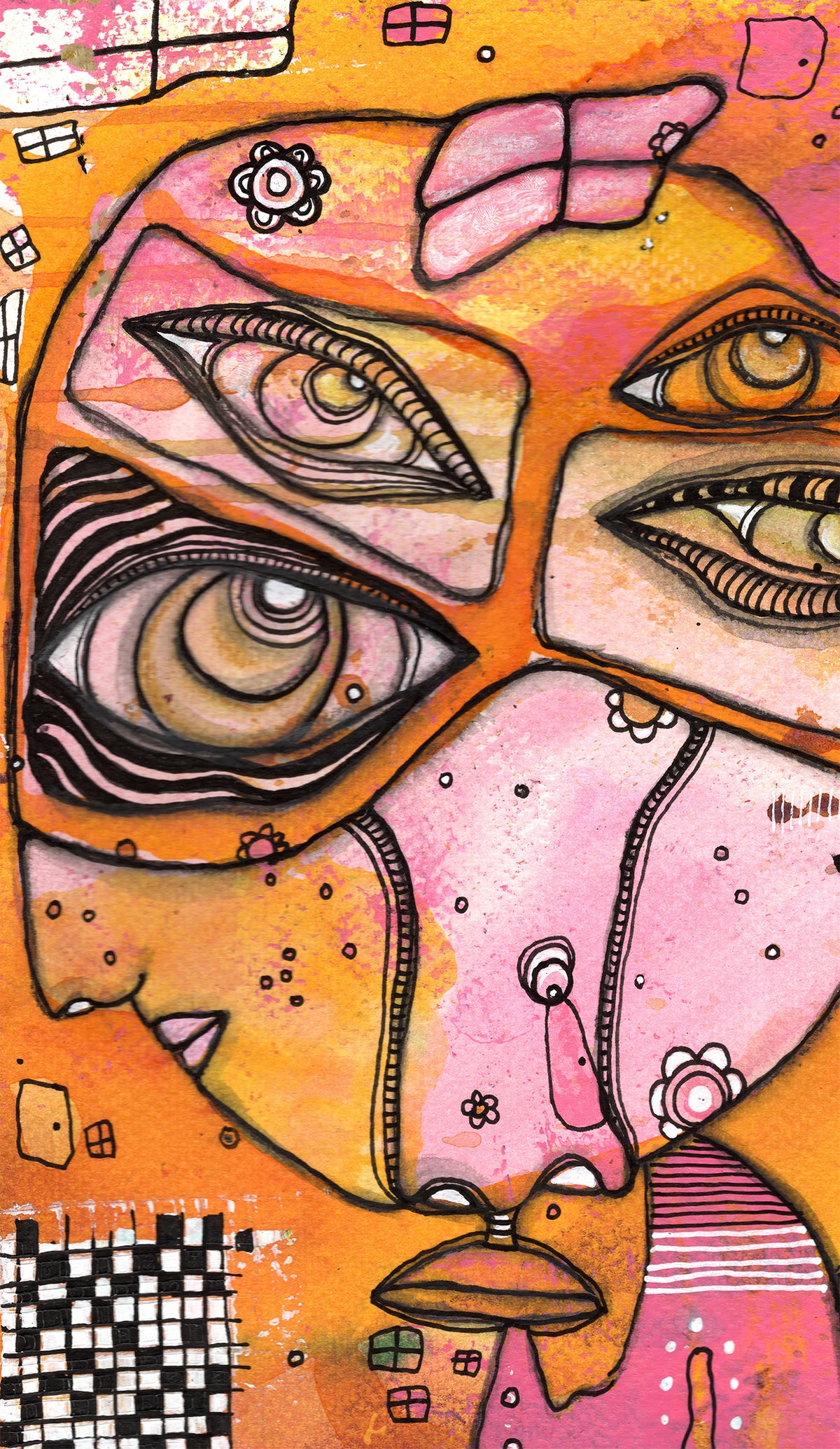 &quot;Sybil&quot; Original Mixed Media art on Watercolor Paper