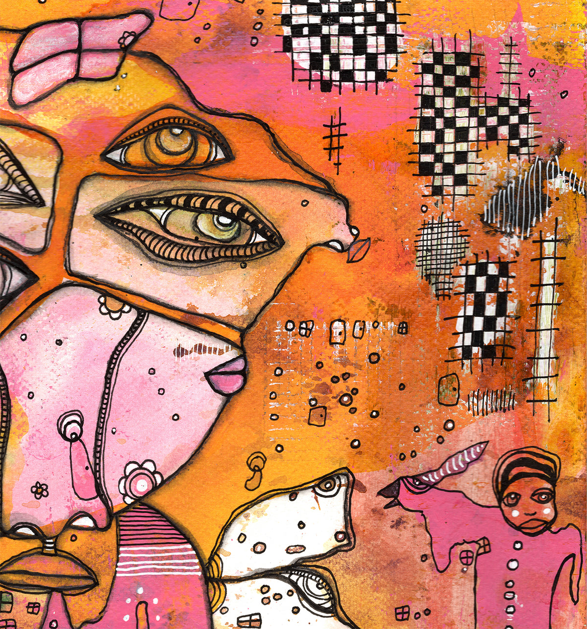 &quot;Sybil&quot; Original Mixed Media art on Watercolor Paper