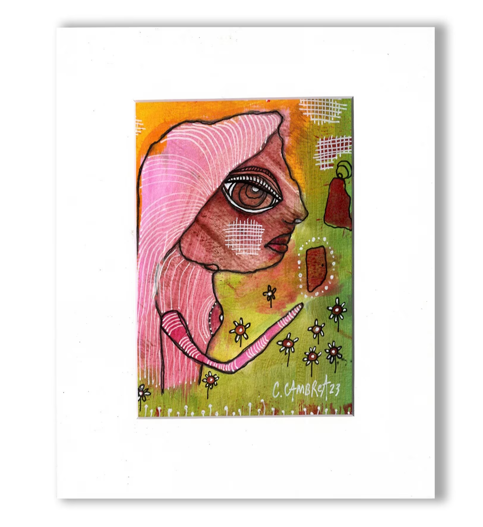 "Her Garden Door" Original art on watercolor paper — C. Cambrea, Sincerely Joy