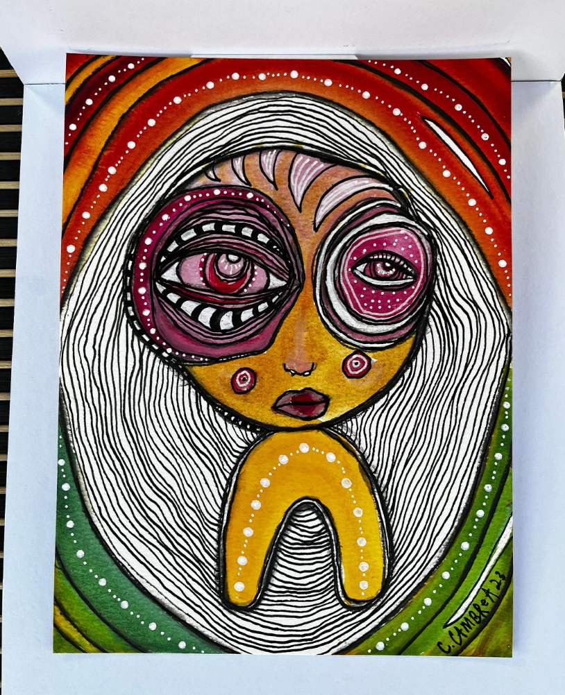 &quot;Twisted Sister&quot; Original art on watercolor paper