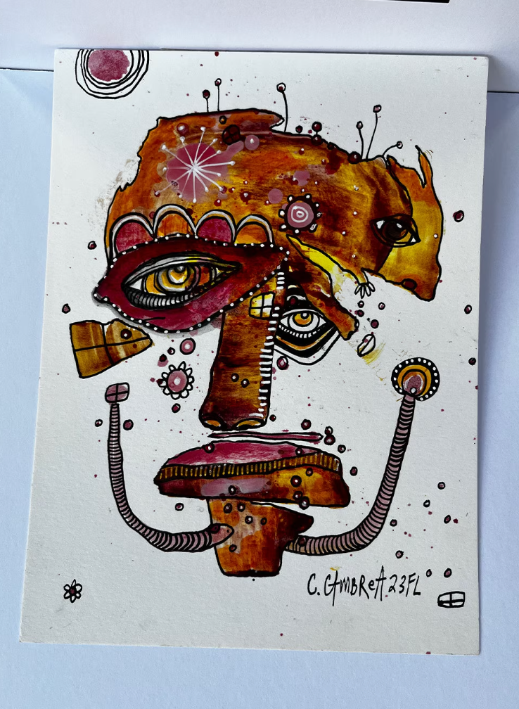 &quot;In my head&quot; Original art on watercolor paper