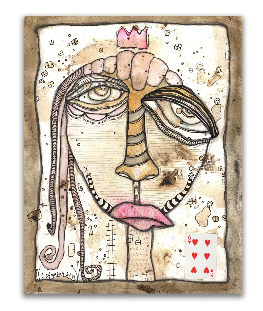 &quot;Queen&quot; Original Mixed Media art on Watercolor Paper