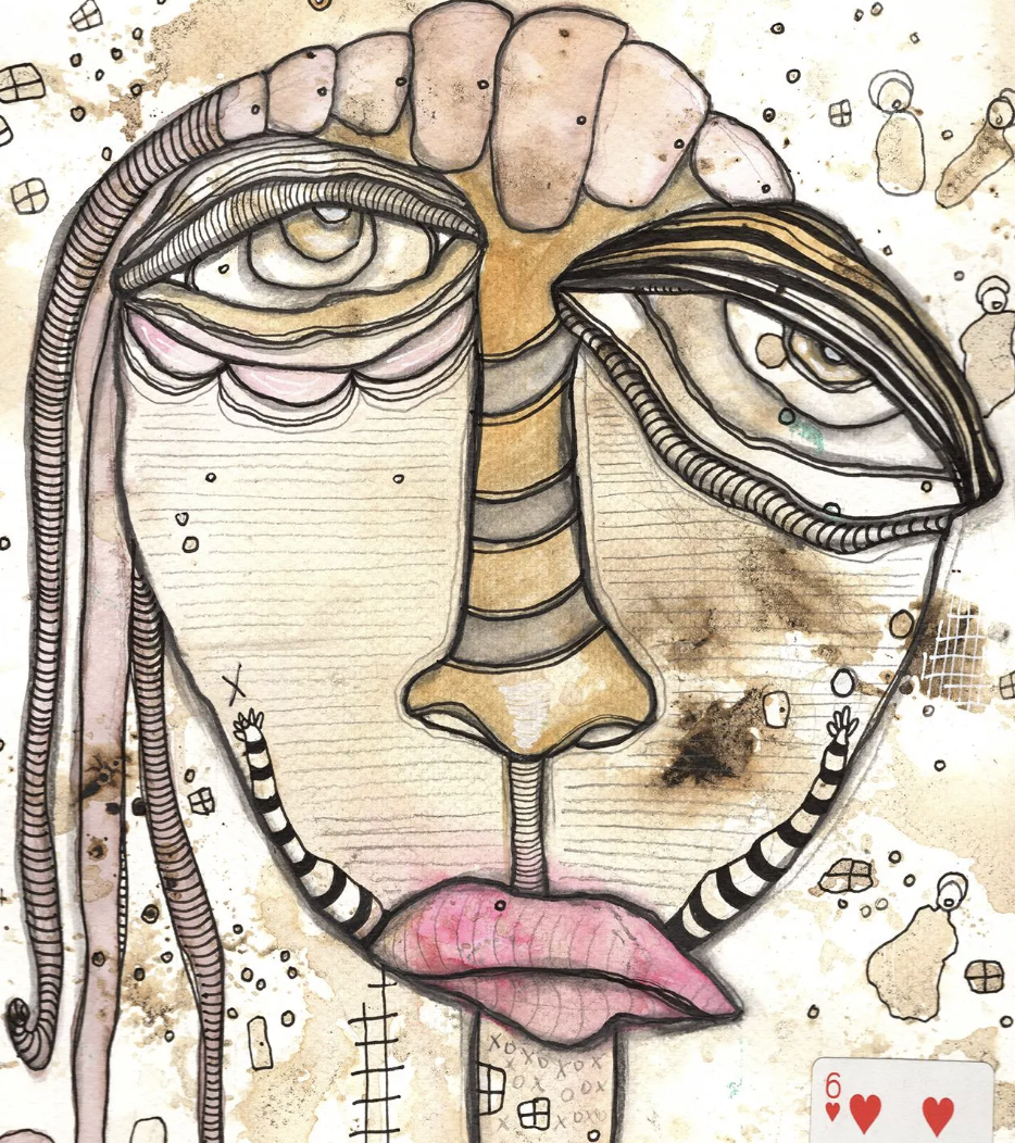 &quot;Queen&quot; Original Mixed Media art on Watercolor Paper