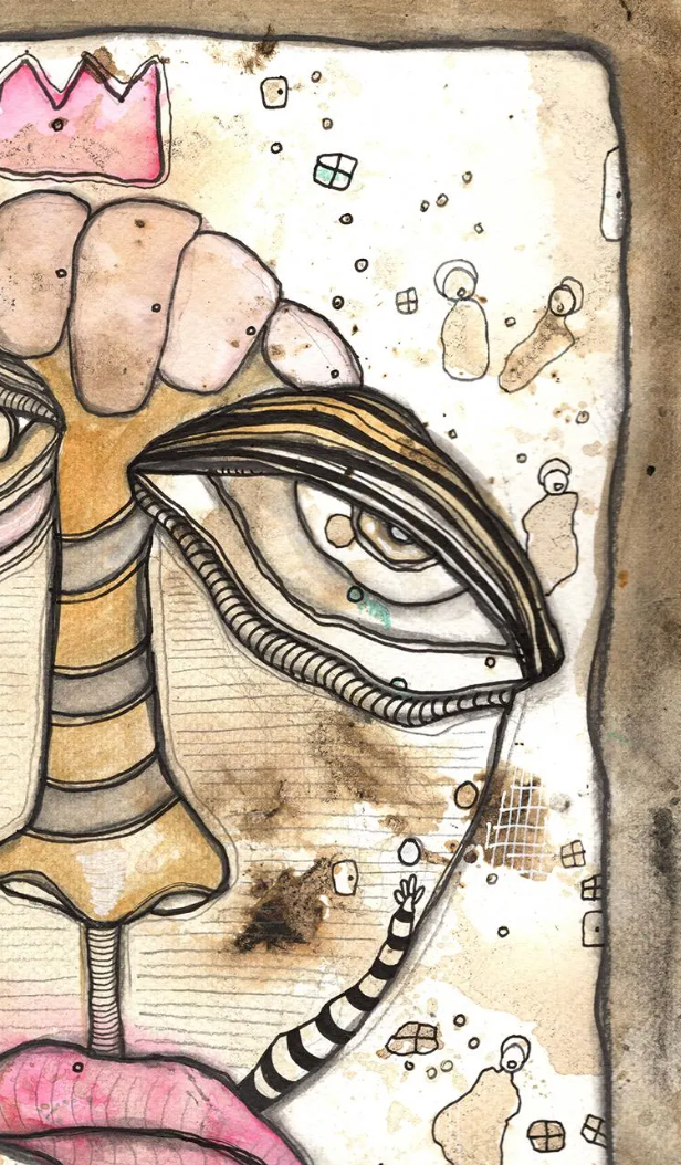 &quot;Queen&quot; Original Mixed Media art on Watercolor Paper