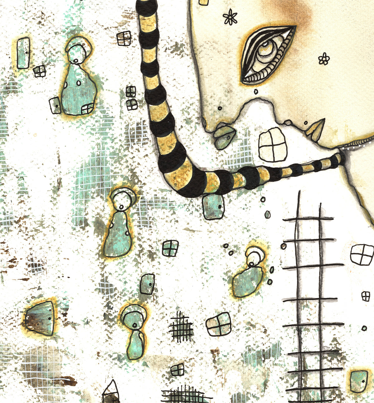 &quot;They Won&#39;t Let me Fall&quot; Original Mixed Media art on Watercolor Paper