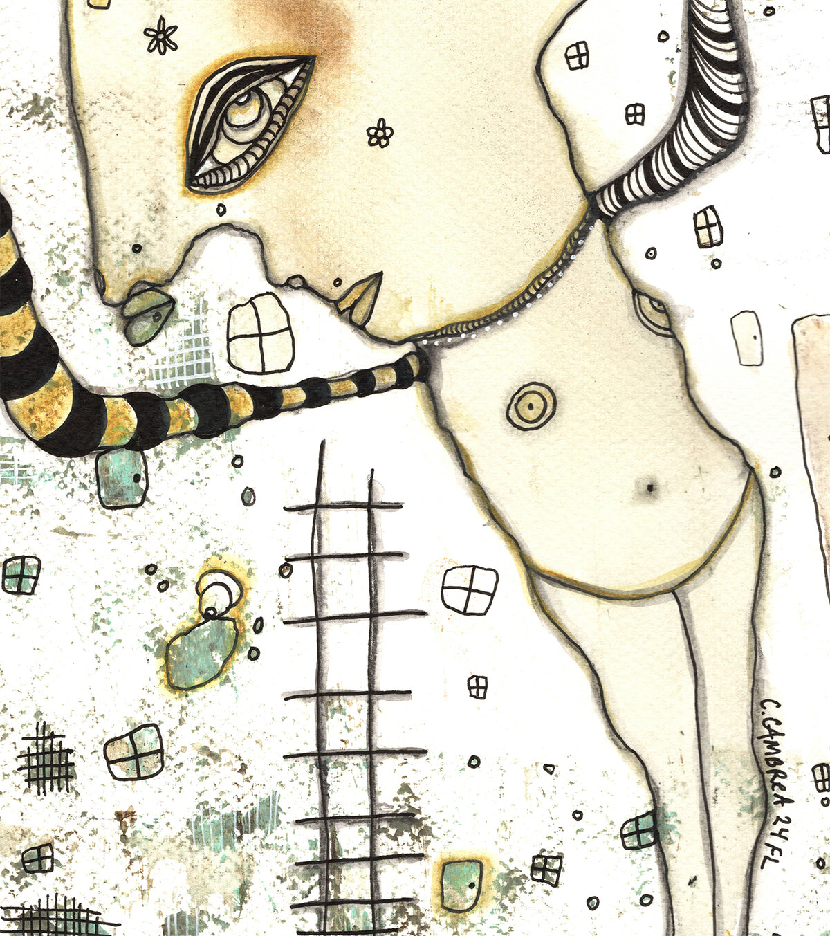 &quot;They Won&#39;t Let me Fall&quot; Original Mixed Media art on Watercolor Paper