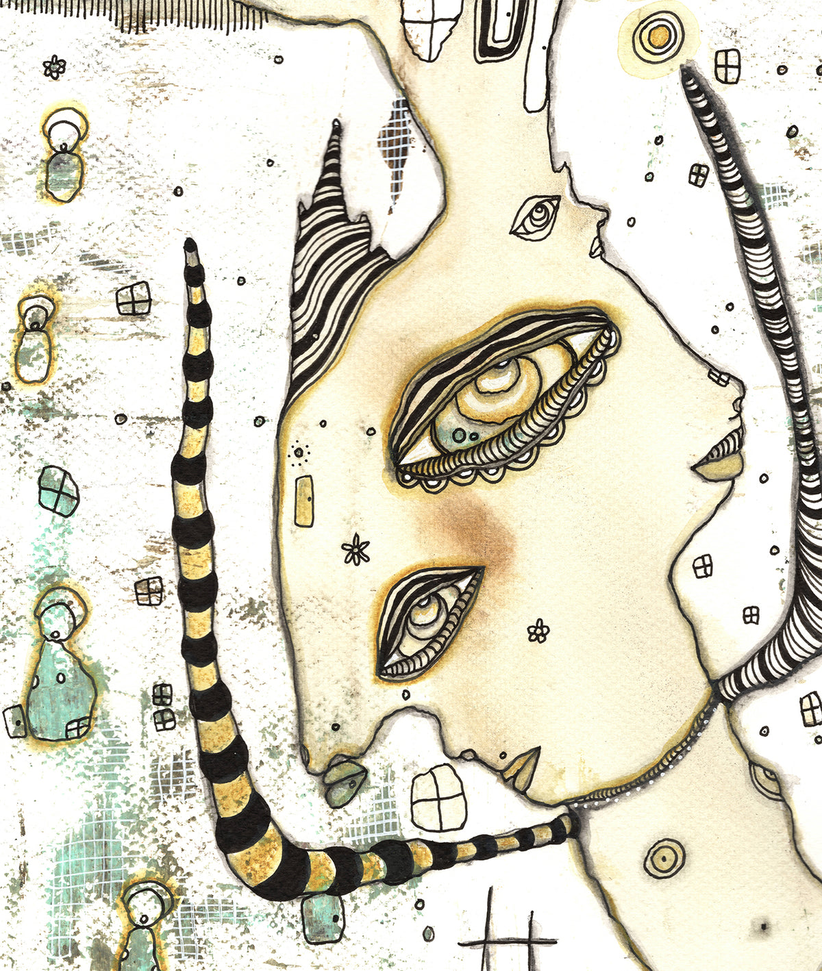 &quot;They Won&#39;t Let me Fall&quot; Original Mixed Media art on Watercolor Paper