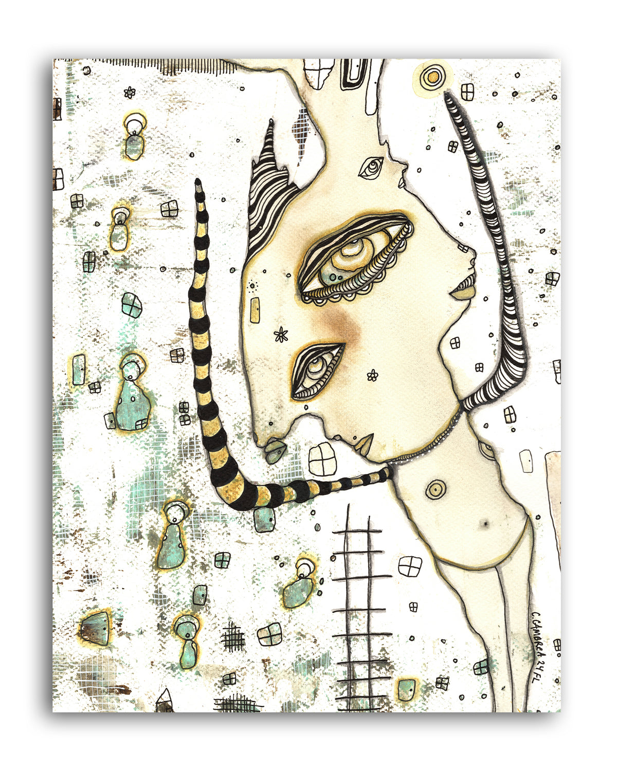 &quot;They Won&#39;t Let me Fall&quot; Original Mixed Media art on Watercolor Paper