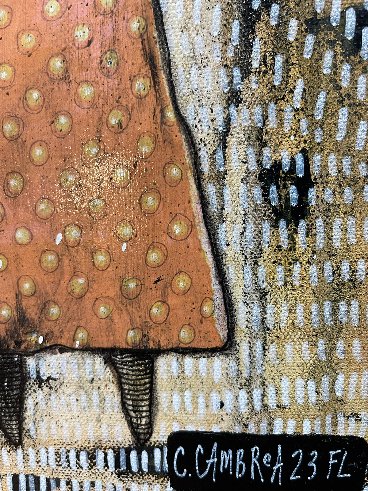 Original Fine Art on canvas with collage &quot;The Voice&quot;